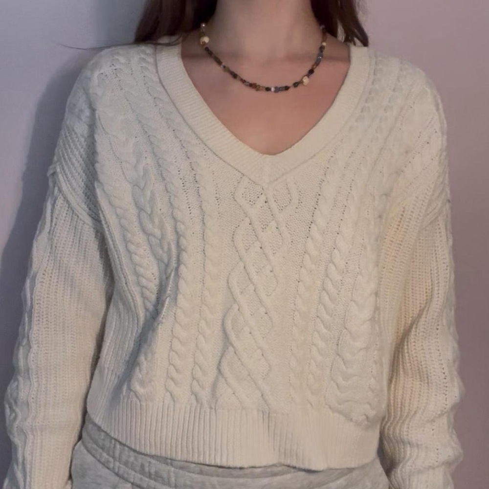 white sweater